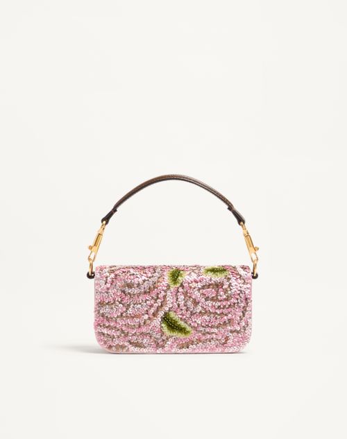 Valentino Garavani - Valentino Garavani Locò Small Embroidered Shoulder Bag - Pink/multicolour - Woman - Shoulder Bags